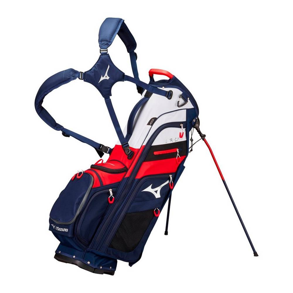 Mens Mizuno BR-D4 6-Way Stand Bag Navy/Red Philippines (WLUZPC258)